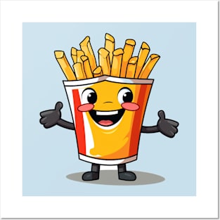 kawaii french fries T-Shirt cute potatofood Posters and Art